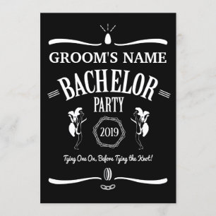 Whiskey Bottle Theme Bachelor Party Invitation