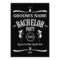 Whiskey Bottle Theme Bachelor Party Invitation