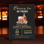 Whiskey Bourbon Cheers to 60 Years Birthday Party Invitation<br><div class="desc">Raise a glass and toast to four decades of excellence with our "Cheers to 60 Years" Whiskey Bourbon Birthday Party Invitation! This design captures the sophistication of aged whiskey, featuring elegant typography and bourbon-inspired details. Join us for a night of fine spirits, delicious bites, and unforgettable memories as we celebrate...</div>