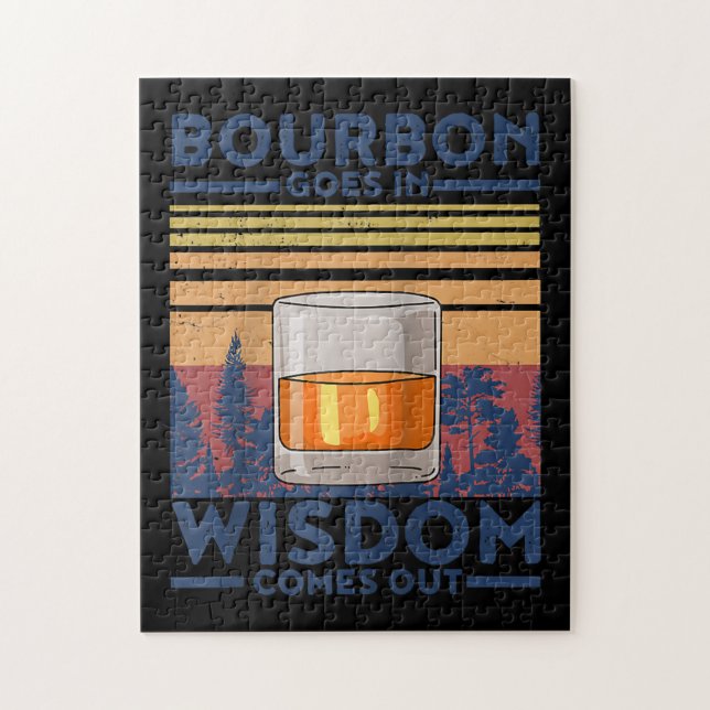 Whiskey Bourbon Goes in Wisdom Comes Out Jigsaw Puzzle (Vertical)