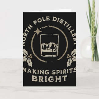 Whiskey Bourbon Making Spirits Bright Funny Christ Card