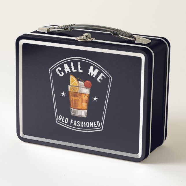Whiskey Calls Me Old Fashioned Metal Lunch Box (Front)