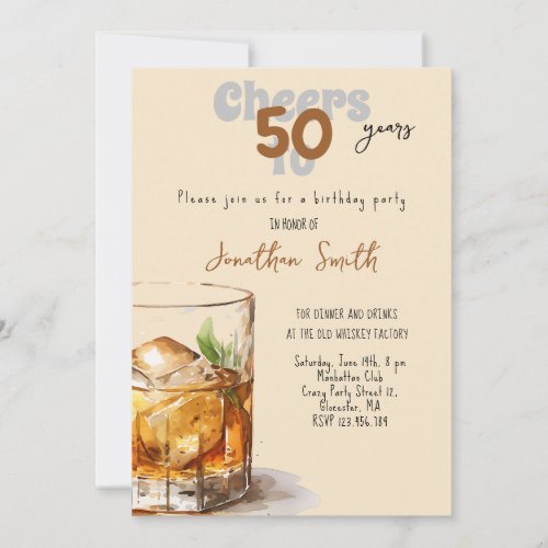Whiskey celebration birthday party  invitation