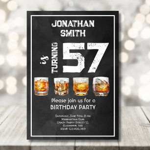 Whiskey celebration birthday party invitation