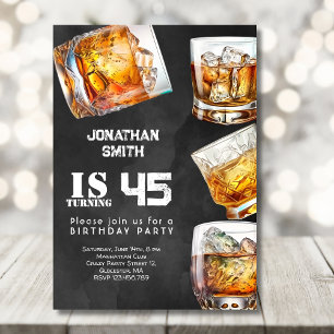 Whiskey celebration birthday party invitation