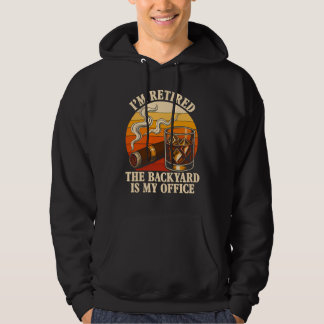 Whiskey Cigar Retirement Humor Vintage Backyard Hoodie