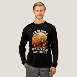 Whiskey Cigar Retirement Humor Vintage Backyard Tri-Blend Shirt