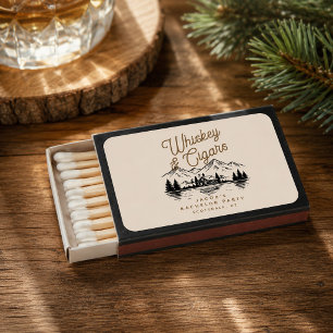 Whiskey & Cigars Bachelor Party Cabin Lake House Matchboxes