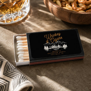 Whiskey & Cigars Bachelor Party Cabin Lake House Matchboxes