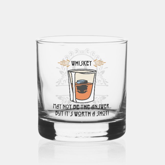 "Whiskey" Custom Monogram  Whiskey Glass (Front)