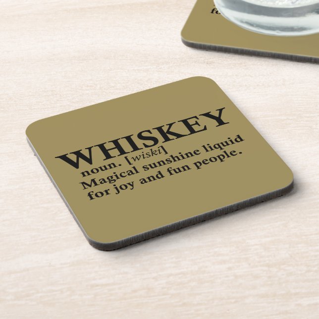 Whiskey definition funny drinking quotes beverage coaster (Left Side)