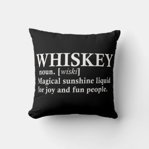 Whiskey definition funny drinking quotes throw pillow