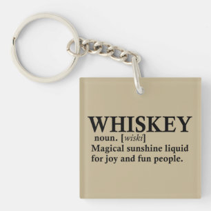 Whiskey definiton funny alcohol sayings gifts keychain