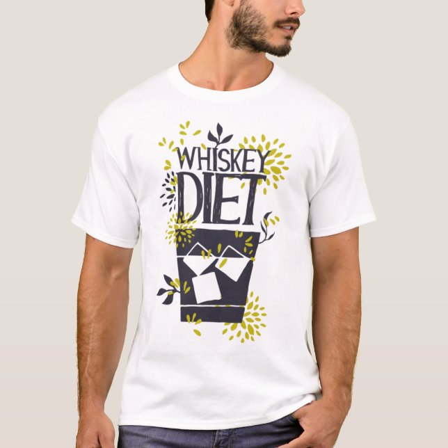 Whiskey Diet Alcohol Lover Funny Humor T-Shirt (Front)