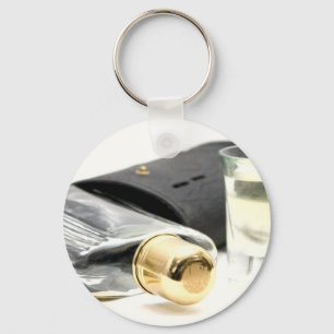Whiskey Flask and Shot Glasses Keychain