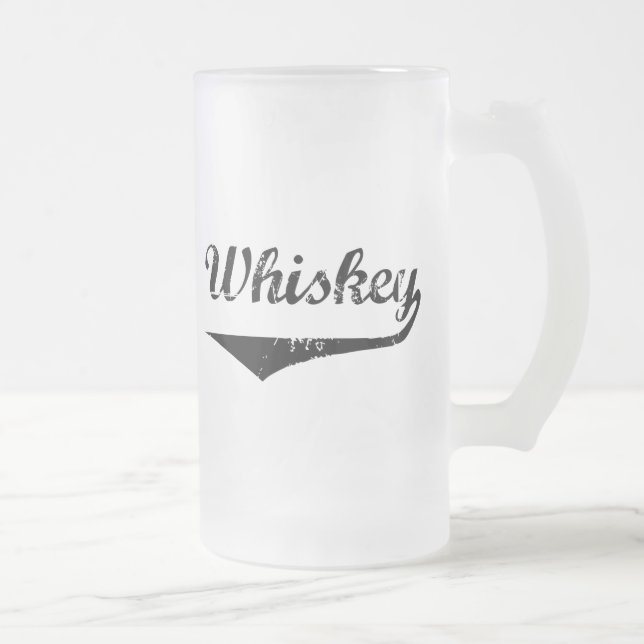 Whiskey Frosted Glass Beer Mug (Right)