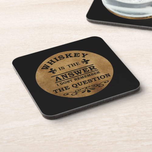 whiskey funny quotes vintage beverage coaster