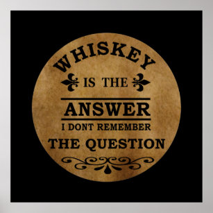 whiskey funny quotes vintage poster