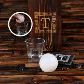 Whiskey Gift Set: Ice Ball Mold, Coaster & Glass (Front)