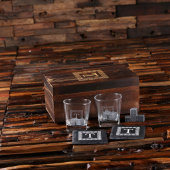 Whiskey Gift Set: Stones, Coasters & Rocks Glasses (Front)