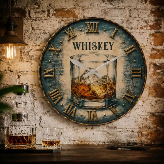 Whiskey Glass Bar Decor Large Clock (Creator Uploaded)