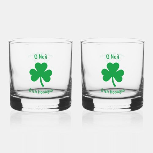 Whiskey Glass Irish Clover