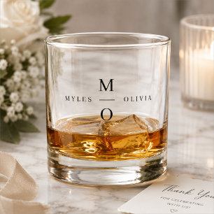Whiskey Glass Personalized Wedding Monogram Gift