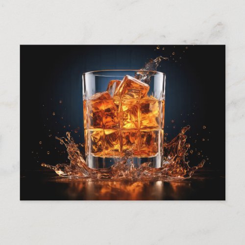 Whiskey Glass Postcard