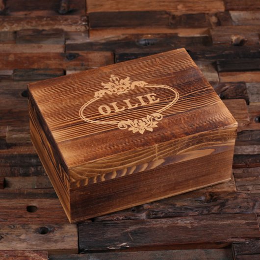 Whiskey Glass Set: Wooden Gift Box and Decanter (Top)