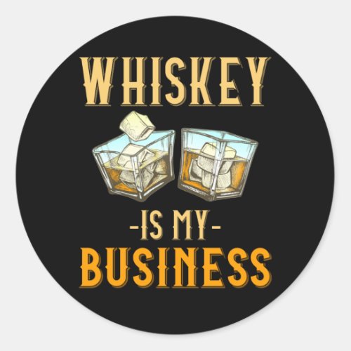 Whiskey Glasses Bourbon Drinking Humor Classic Round Sticker