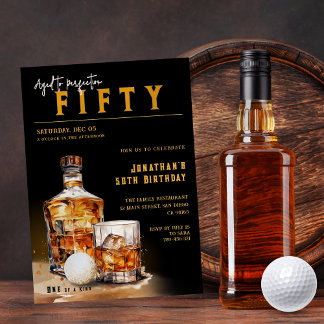 Whiskey & Golf Magazine Cover Birthday Party Invitation