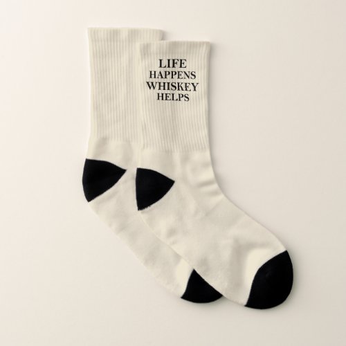 Whiskey helps funny alcohol sayings socks
