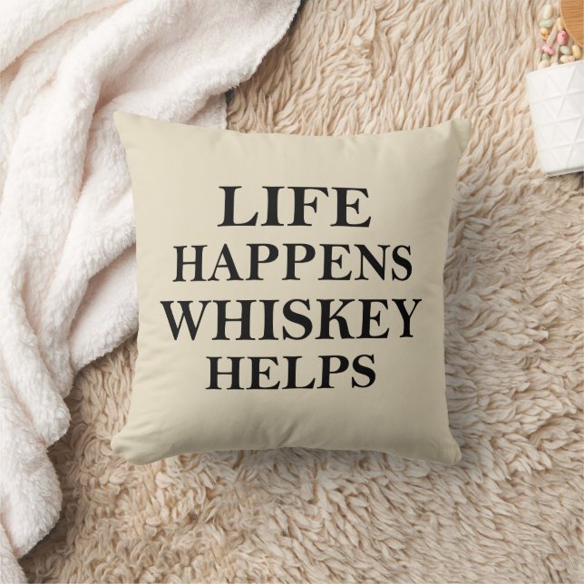 Whiskey helps funny alcohol sayings throw pillow (Blanket)
