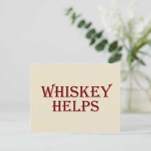 Whiskey Helps Holiday Postcard