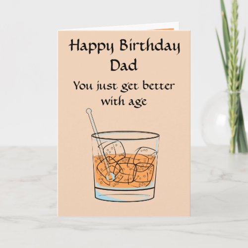 Whiskey  Ice Dad Birthday Greeting Card