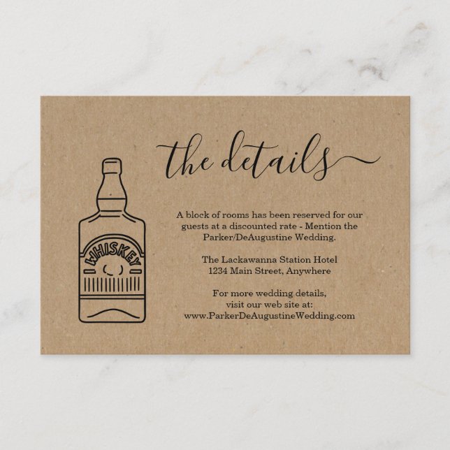 Whiskey Information Details Enclosure Card (Front)