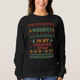 Whiskey is my christmas spirit funny ugly sweater