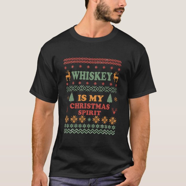 Whiskey is my christmas spirit funny ugly sweater (Front)
