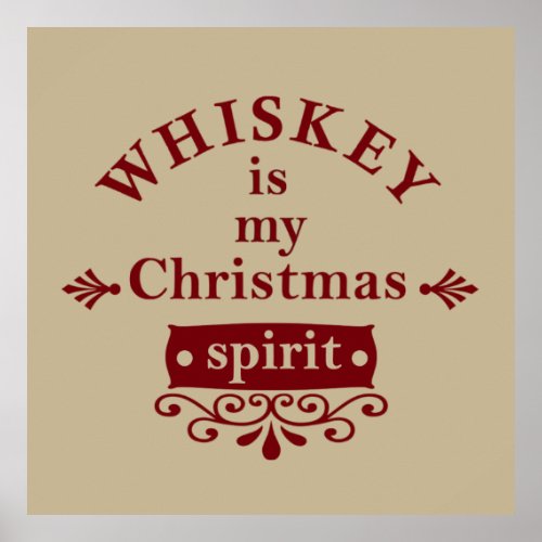 Whiskey is my christmas spirit poster
