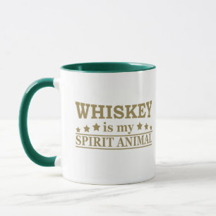 Whiskey is my spirit animal funny alcohol sayings mug