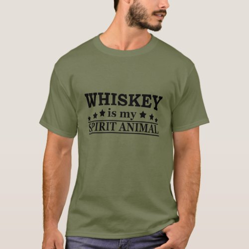 Whiskey is my spirit animal funny alcohol sayings T_Shirt