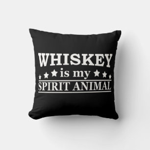 Whiskey is my spirit animal funny alcohol sayings throw pillow