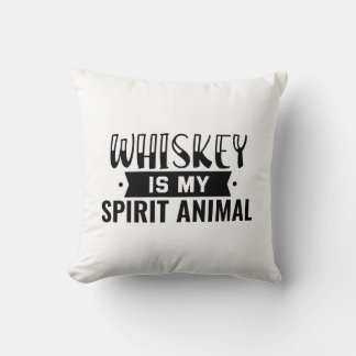 Whiskey is my spirit animal throw pillow
