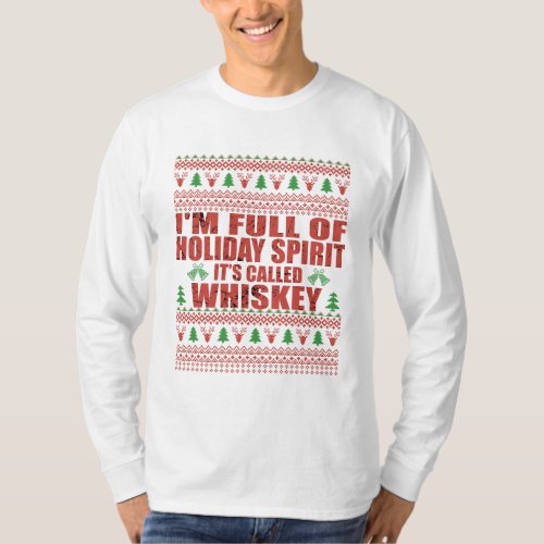 Whiskey is my spirit funny ugly christmas sweater 