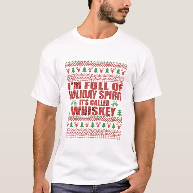 Whiskey is my spirit funny ugly christmas sweater  (Front)