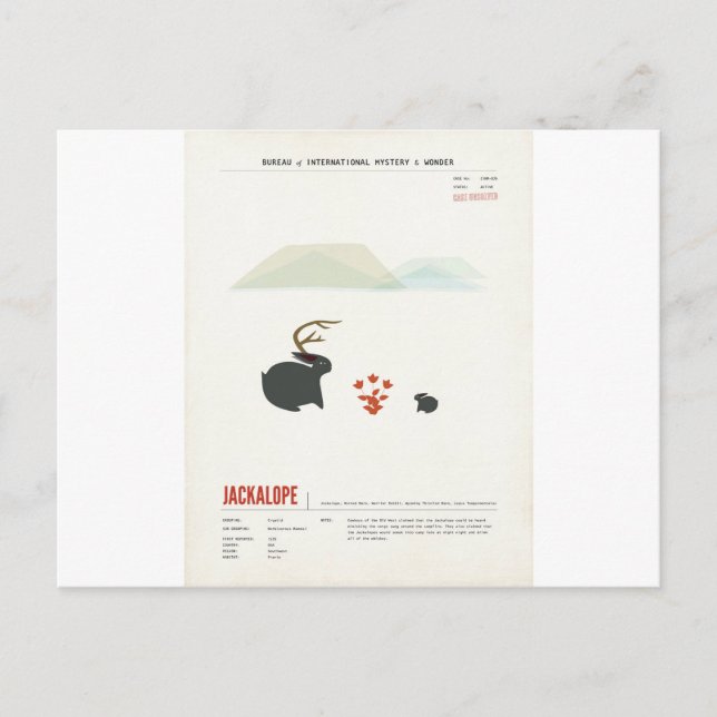 Whiskey Jackalope Postcard (Front)