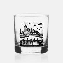 Whiskey Keepsake Glass/ Nashville Bar Pub Skyline