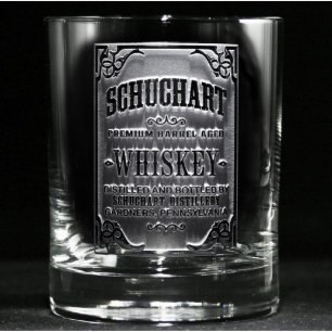 Whiskey Label Engraved Bar Glass