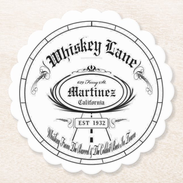 Whiskey Lane Classic Logo Coaster Set (Front)