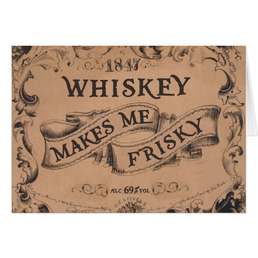 Whiskey makes me frisky cards (Front Horizontal)